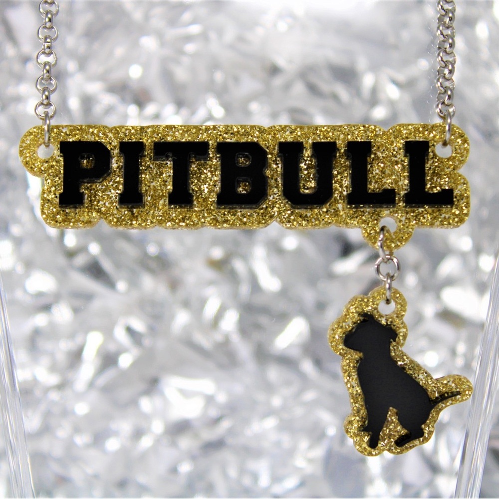 Pit Bull Varsity letter necklace